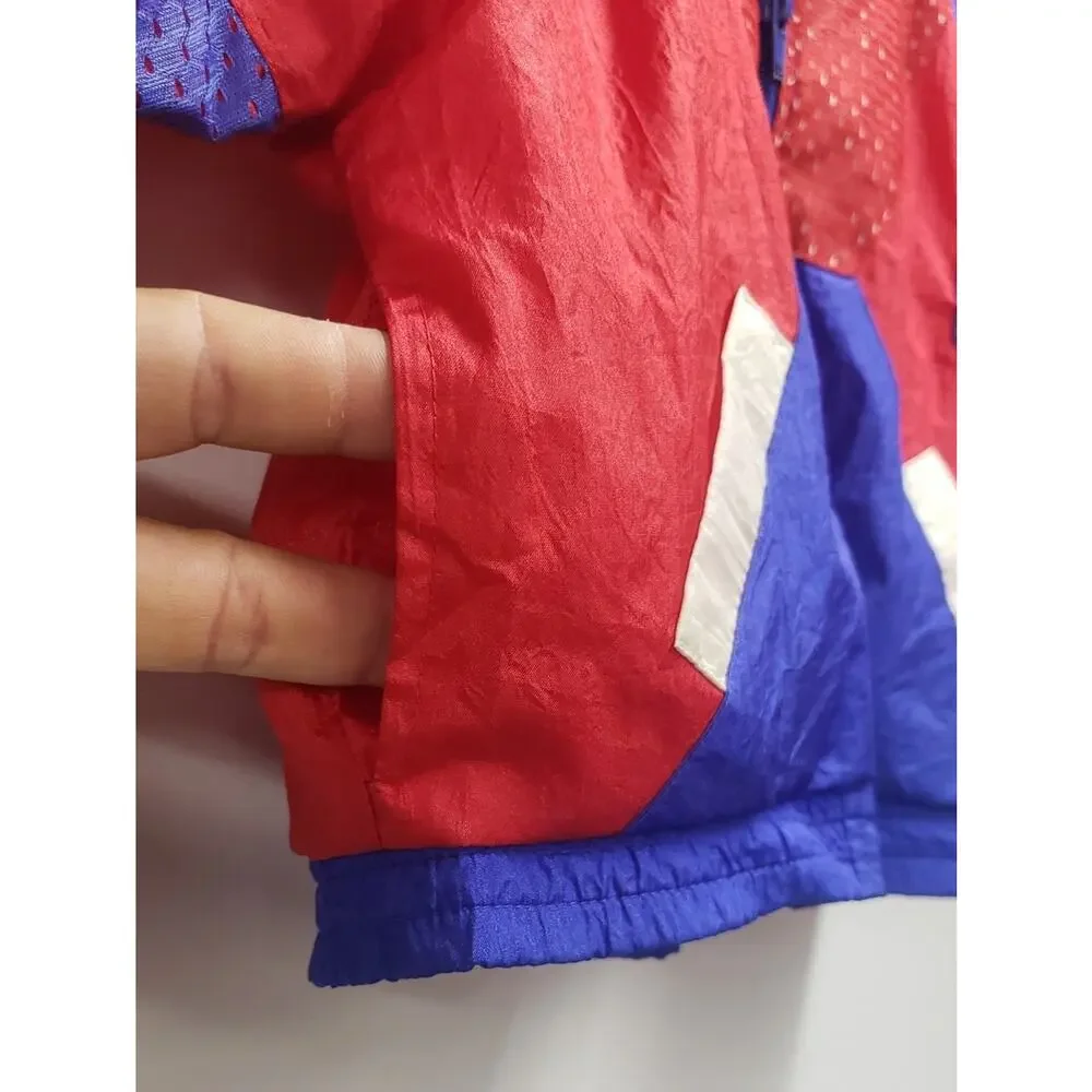 Vintage USA Red & Royal Blue Kids Windbreaker Jacket Size 12 Months